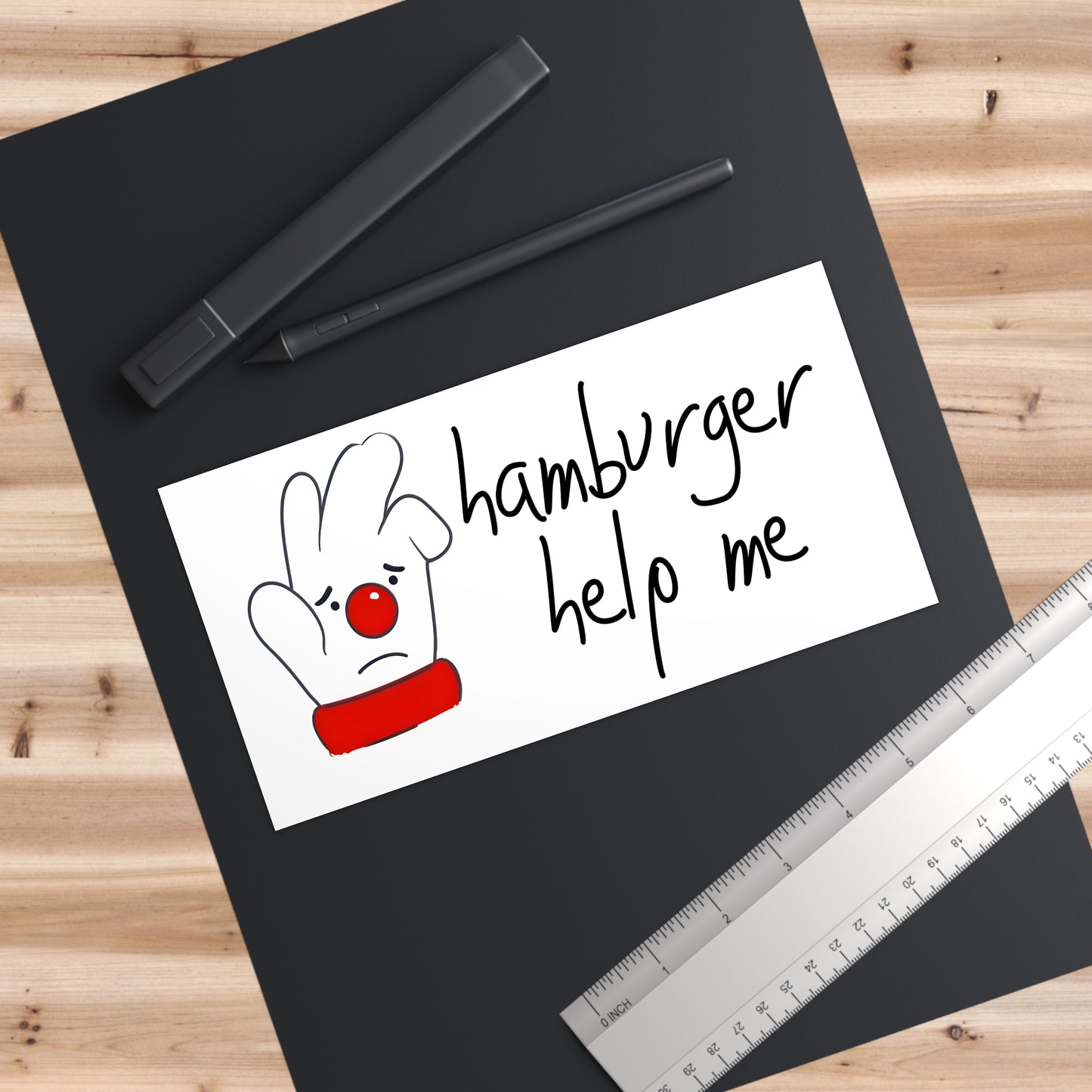 hamburger help me bumper sticker